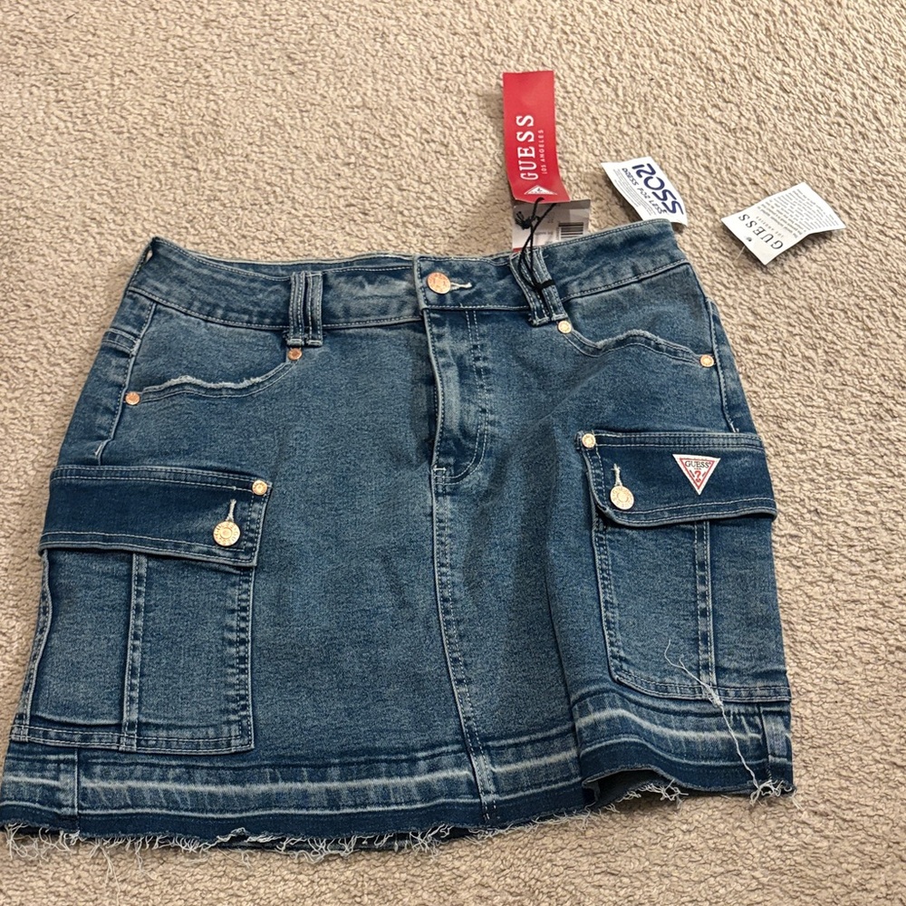 GUESS Distressed Blue Mini Skirt